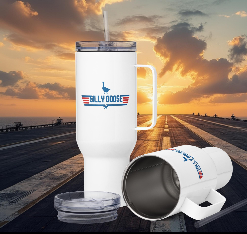 40oz Top Gun Silly Goose Travel Mug w/ Handle